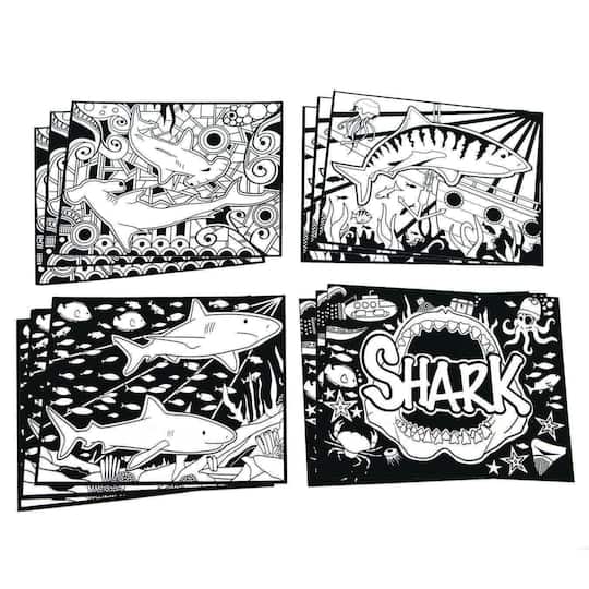 S&#x26;S&#xAE; Worldwide Velvet Art Shark Posters, 12ct.